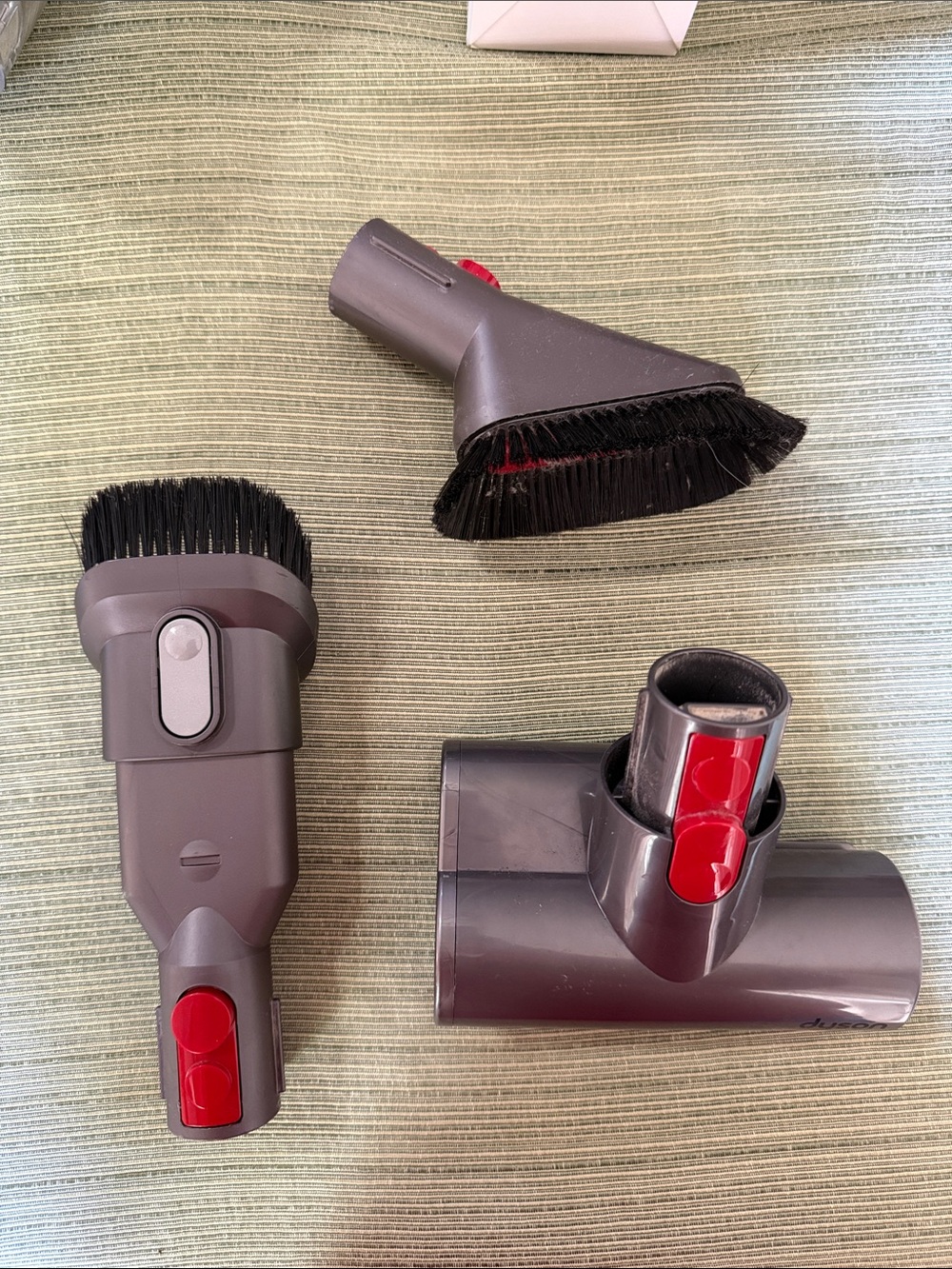 Dyson Gray Vacuum Brush Attachment Trio with Red Release Tabs